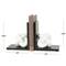 7" White MDF Knot Bookends with Black Stands Set